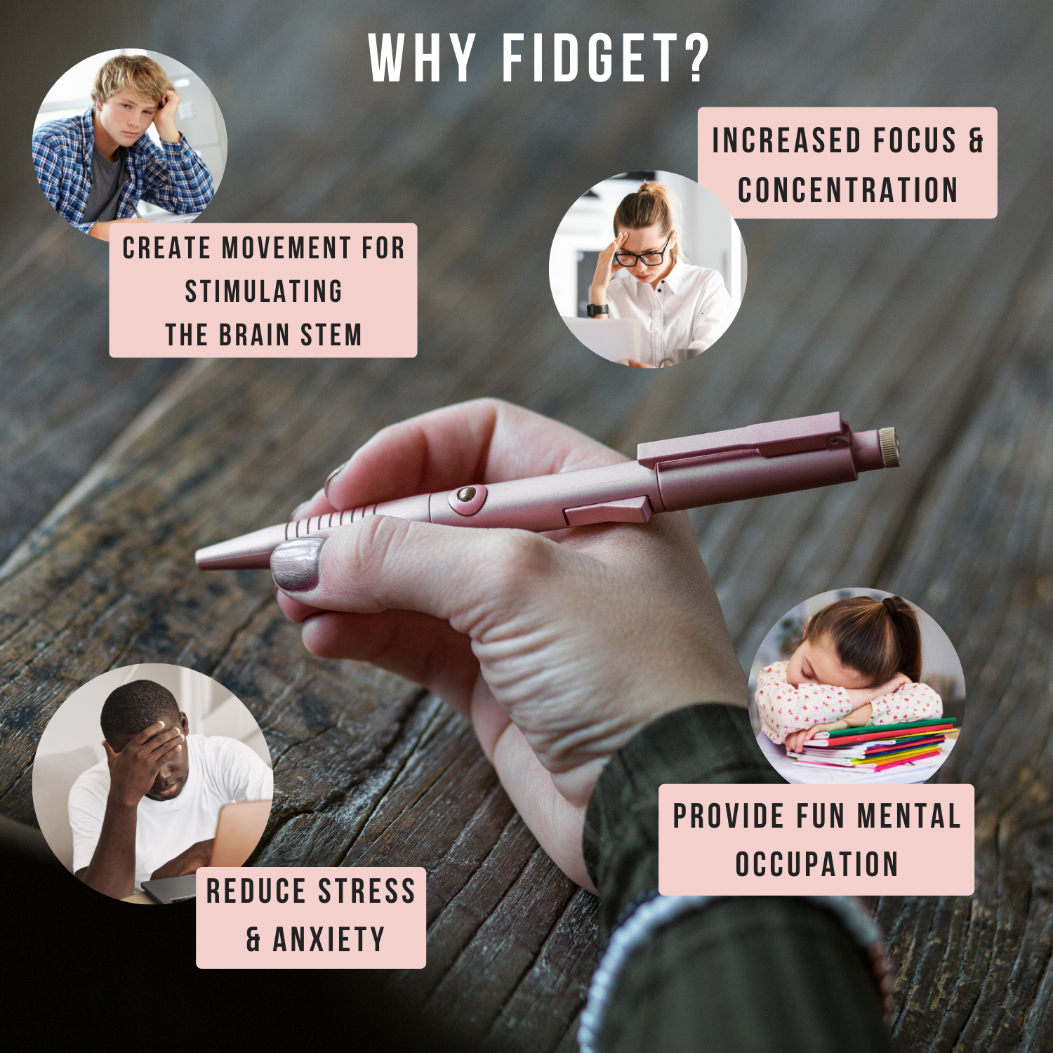 Fidgi Pen 1.0 - Rose Gold